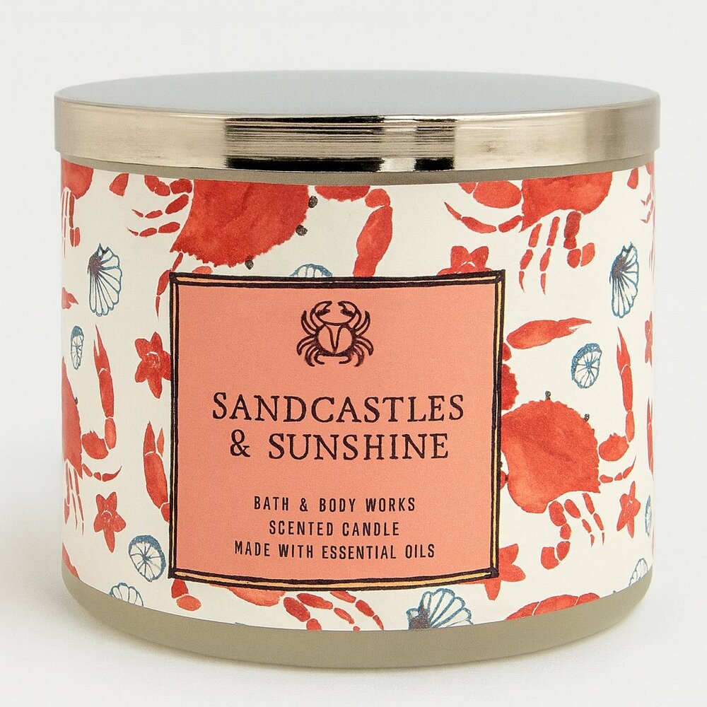 Bath & Body Works Sandcastles & Sunshine Scented Candle w/ Essential Oils 3-Wick